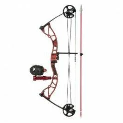 Cajun Archery Shore Runner RTF Kit - Axle-to-Axle: 31.5" - Draw Length: 17-29 - Red & Black- Right Hand - Draw Weight: 50 Lbs.