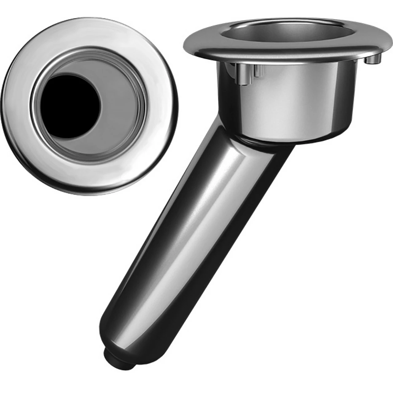 Mate Series Elite Screwless Stainless Steel 30 Rod & Cup Holder - Drain - Round Top 1 Mate Series Elite Screwless Stainless Steel 30 Rod & Cup Holder - Drain - Round Top
