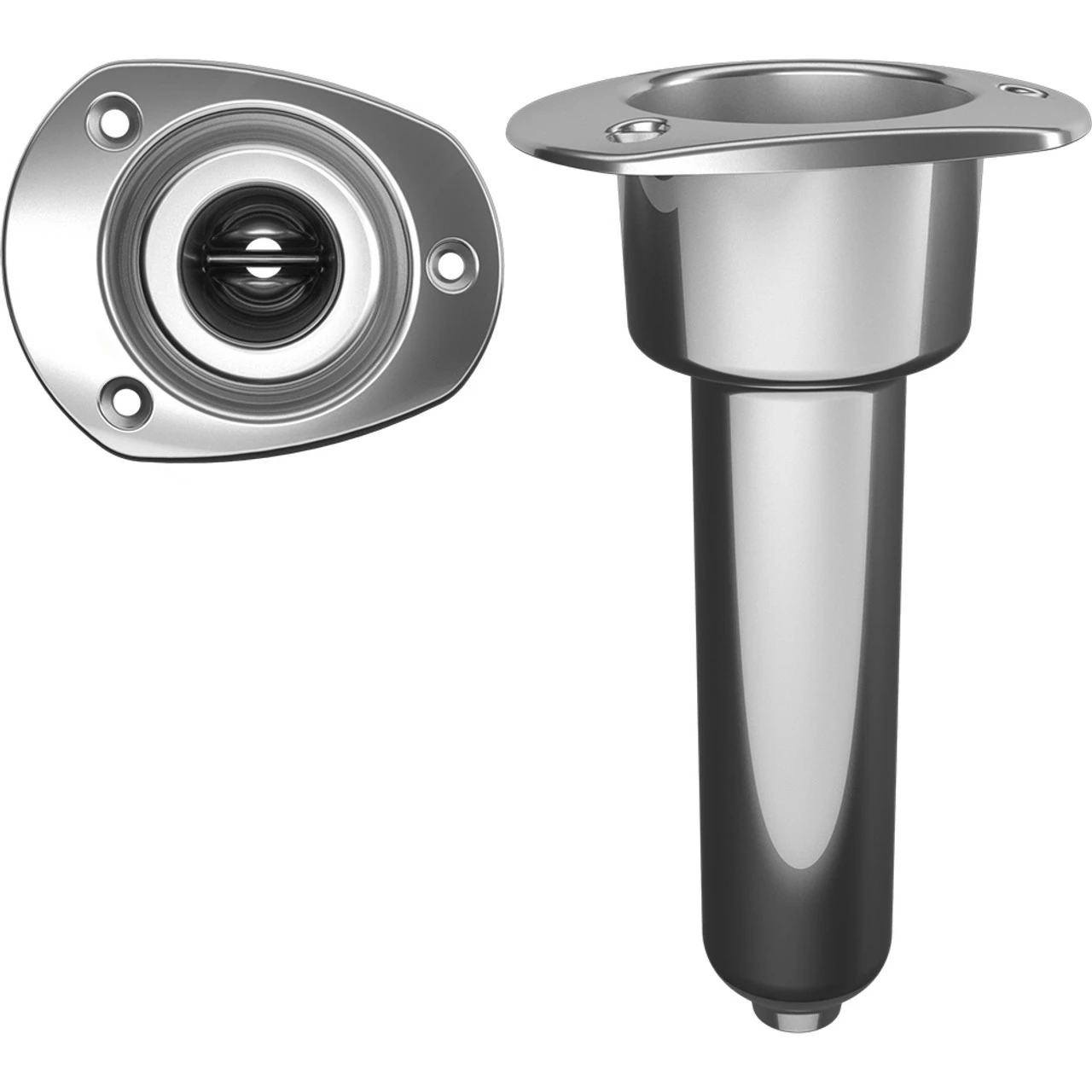 Mate Series Stainless Steel 0 Rod & Cup Holder - Drain - Oval Top 1 Mate Series Stainless Steel 0 Rod & Cup Holder - Drain - Oval Top