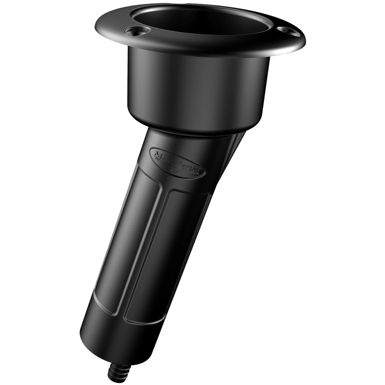 Mate Series Plastic 15 Rod & Cup Holder - Drain - Round Top - Black 1 Mate Series Plastic 15 Rod & Cup Holder - Drain - Round Top - Black