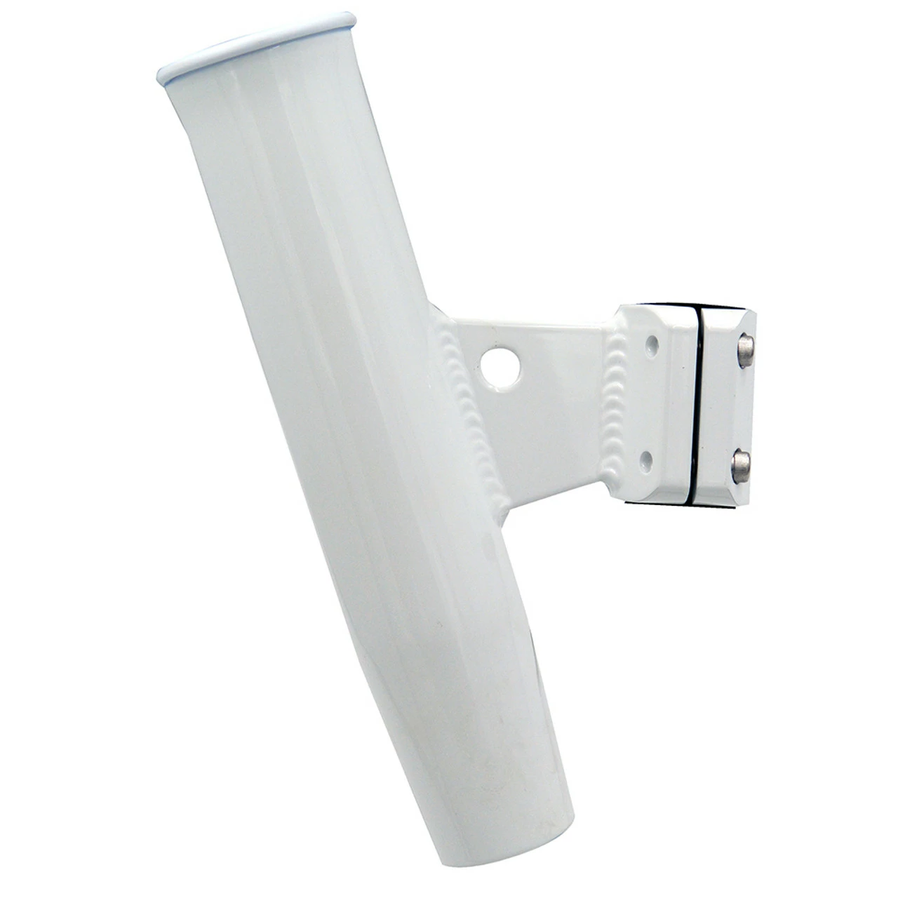 C.E. Smith Aluminum Vertical Clamp-On Rod Holder 1-5/16" OD White Powdercoat W/Sleeve 1 C.E. Smith Aluminum Vertical Clamp-On Rod Holder 1-5/16" OD White Powdercoat W/Sleeve