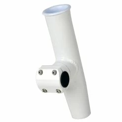 C.E. Smith Adjustable Mid Mount Rod Holder - 1.66" Or 1-1/2" OD - White Powder Coat Aluminum With Sleeve & Hex Key
